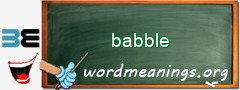 WordMeaning blackboard for babble